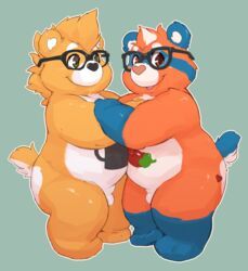 care_bears, seth-iova, anthro, balls, barefoot