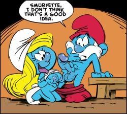 papa_smurf, smurfette, peyo_(copyright), the_smurfs, meatpencil