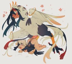 original, tittybat, 2boys, all_fours, bird_boy
