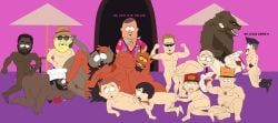 big_gay_al, jerome_mcelroy_(chef), jimbo_kern, kenny_mccormick, manbearpig