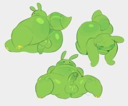 bugdroid, android_(os), hanaarts, 1boy, all_fours