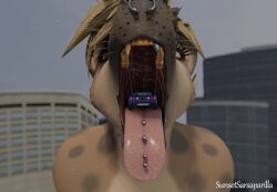 sunsetsarsaparilla, anthro, car, furry, giantess