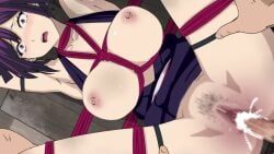 yuzuriha_(jigokuraku), jigokuraku, akinoya, 1girls, 3boys