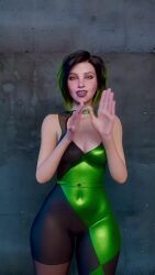 monna_haddid, shego_(cosplay), kim_possible, 1girls, ass