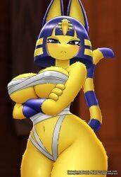 ankha, animal_crossing, faroula_twitt, 1girls, anthro