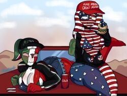 mexico_(countryhumans), united_states_of_america_(countryhumans), countryhumans, countryhumans_girl, maga