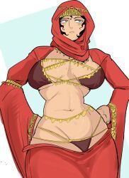 out_(artist), out_de_, black_hair, middle_eastern, red_clothing