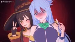 aqua_(konosuba), megumin, konosuba, konosuba:_god's_blessing_on_this_wonderful_world!, arcadia