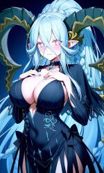 tiamat_(fate), fate/grand_order, fate_(series), belly_button, blue