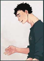matsukawa_issei, haikyuu!!, 1boy, black_hair, blush