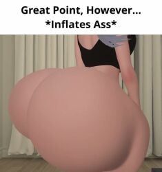 m1dnightangel, 1girls, ass, ass_expansion, ass_focus