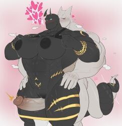hunter_(cwaffle), charcoalwaffle26, cwaffle, bara, black_skin