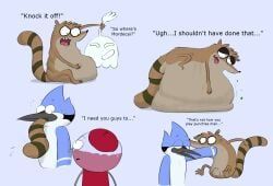 benson_dunwoody, hi_five_ghost, mordecai_(regular_show), rigby_(regular_show), cartoon_network