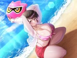 emu_hojo, kamen_rider, kamen_rider_ex-aid_(series), 1girls, beach