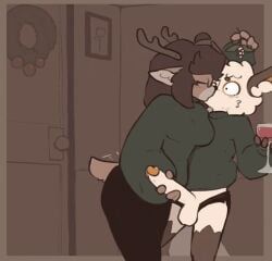 divu_(divucup), divucup, alcohol, anthro, antlers