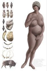 venus_of_willendorf, birth_of_venus, history, 1girls, barefoot