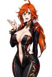inoue_orihime, mavuika_(genshin_impact), mavuika_(genshin_impact)_(cosplay), bleach, bleach:_the_thousand-year_blood_war
