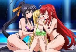 akeno_himejima, asia_argento, rias_gremory, high_school_dxd, 3girls