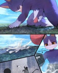 ti-suger, anthro, balls, bulge, city