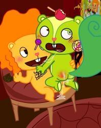 disco_bear_(htf), nutty_(htf), happy_tree_friends, 2boys, anthro_on_anthro