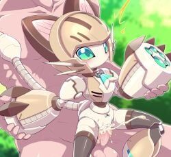 medarot, nollety, 1boy, 1girl, animal_collar