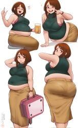 ochako_uraraka, my_hero_academia, kipteitei, aged_up, belly