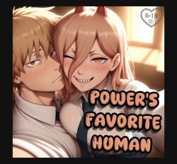 denji_(chainsaw_man), power_(chainsaw_man), chainsaw_man, viralcat, 1boy