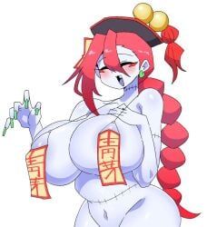 jiangshi_(mannungei), mannungei, 1girl, aerolae, big_breasts
