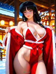 kikyou_(inuyasha), christmas, inuyasha, shonen_jump, 0assult0