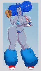 gwen_(knights_of_guinevere), knights_of_guinevere, wrenzephyr2, american_flag_bikini, beer_can