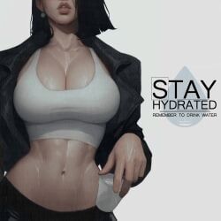 hel_(ickpot), ickpot, 1girls, abs, black_hair