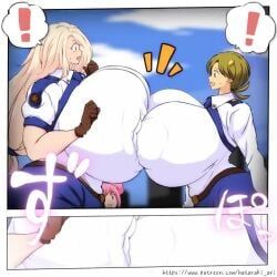 hataraki_ari, 2girls, areolae, breasts, breasts_bigger_than_head