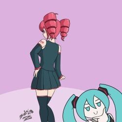 hatsune_miku, kasane_teto, vocaloid, zedrin, 2girls