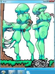 slime_(terraria), terraria, nameglass, massive_breasts, penetration_with_slime