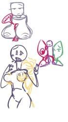 evil_leafy_(bfdi), ice_cube_(bfdi), leafy_(bfdi), microphone_(ii), taco_(ii)