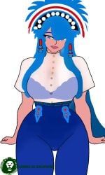 mythology, 1girl, aztec, big_ass, big_breasts