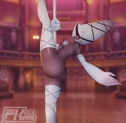 carmilla_carmine, hazbin_hotel, fkimnsfw, 1girls, areolae