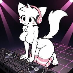 girlkisser, silly_cat_(mauzymice), anthro, disco, dj