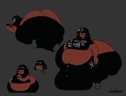 sweetscentedcrescent, 1boy, ass, balls, belly