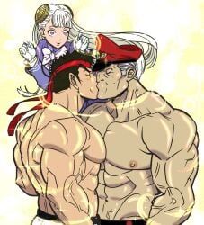 ingrid_(capcom), m_bison, ryu_(street_fighter), capcom_fighting_all-stars, street_fighter