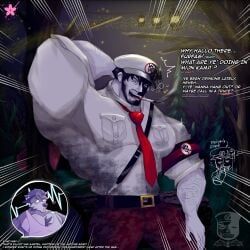 anti_furry, 2boys, anthro, arm_behind_back, bara