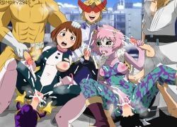 aoyama_yuuga, hanta_sero, mina_ashido, minoru_mineta, ochako_uraraka