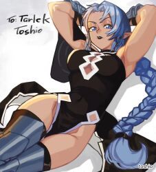 toshio, 1girl, 1girls, arm_behind_head, armpit