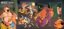 balloonist_spyro, blinx, bubsy_bobcat, conker, crash_bandicoot