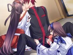 tenkuu_no_yumina, matsuryuu, 1boy, 2girls, akashima_ayumu