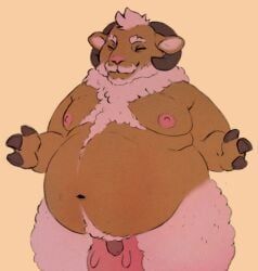 3_fingers, anthro, balls, belly, belly_bounce