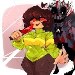 chara, female_chara, insanity_sans, sans, sans_au