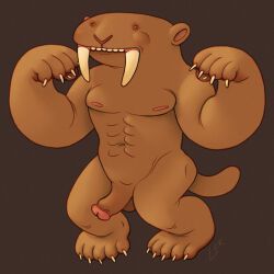 ravuer, abs, anthro, caricature, claws