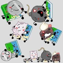 bomby_(bfdi), book_(bfdi), cake_(bfdi), naily_(bfdi), nickel_(bfdi)
