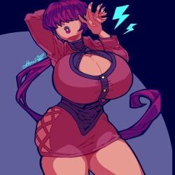 shermie_(kof), king_of_fighters, cottonwings, 1girls, barely_contained